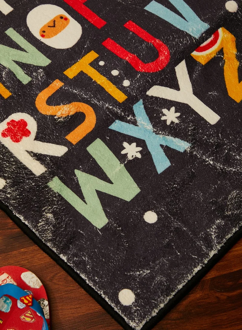 Pink Cactus Navy Alphabet Rug 80 X 50Cm