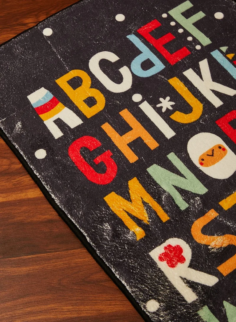 Pink Cactus Navy Alphabet Rug 80 X 50Cm