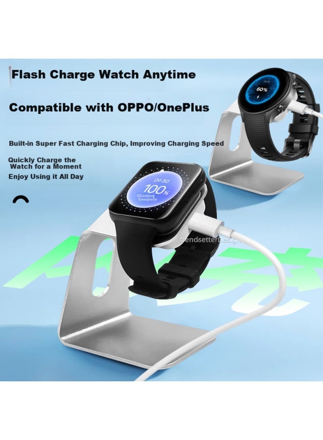 trendsetter Compatible Charging Dock Stand For Oppo Watch, 2-in Watch 4/3/2/pro 2nd/3rd/4th Generation Watch Charging Stand, Oneplus Watch Charger - Image 2