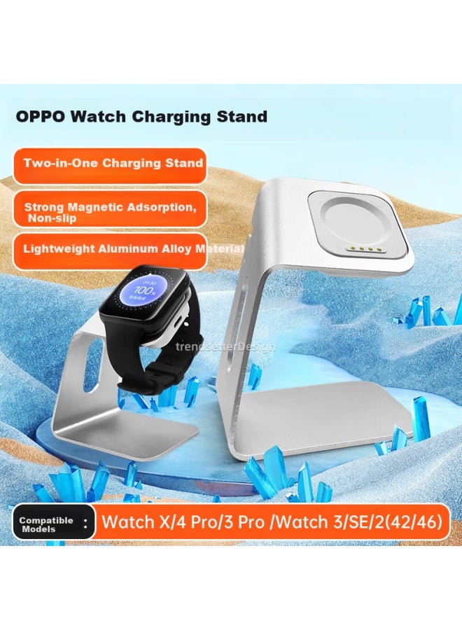 trendsetter Compatible Charging Dock Stand For Oppo Watch, 2-in Watch 4/3/2/pro 2nd/3rd/4th Generation Watch Charging Stand, Oneplus Watch Charger - Image 1