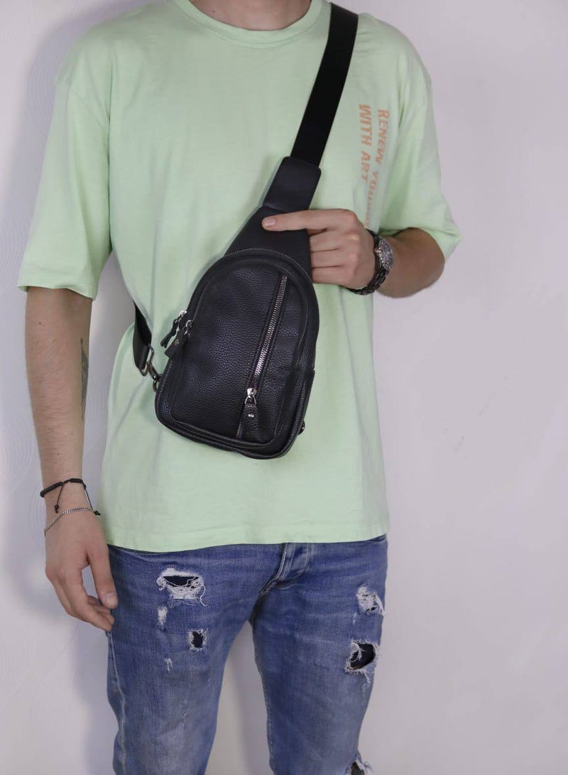 Men’s Crossbody Bag with a Modern Design black– Comfortable and Durable for Everyday Use AK - Image 1