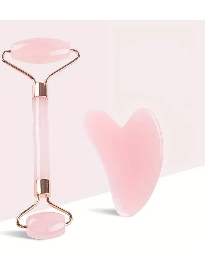 Vitacelli 2pcs Facial Massage Roller and Gua Sha Tool Set - Dual Head & Heart-Shaped Scrapers, Portable Manual Face & Body Massagers, ABS, Uncharged, Battery-Free, - Image 4