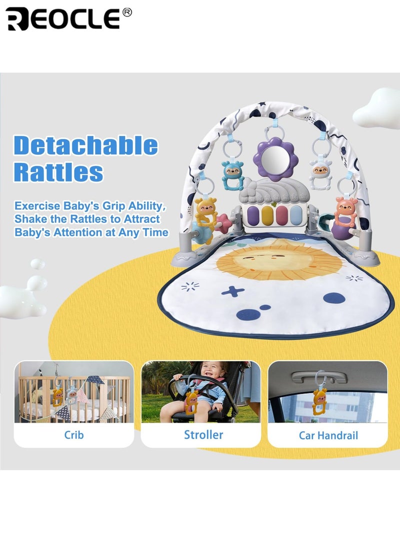 REOCLE Baby's Play Gym with Kick Piano and Music Light Feature Activity Mat with Tummy Time Toys for Newborn Development - Image 5