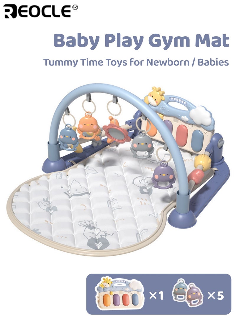 REOCLE Baby's Play Gym with Kick Piano and Music Light Feature Activity Mat with Tummy Time Toys for Newborn Development - Image 1
