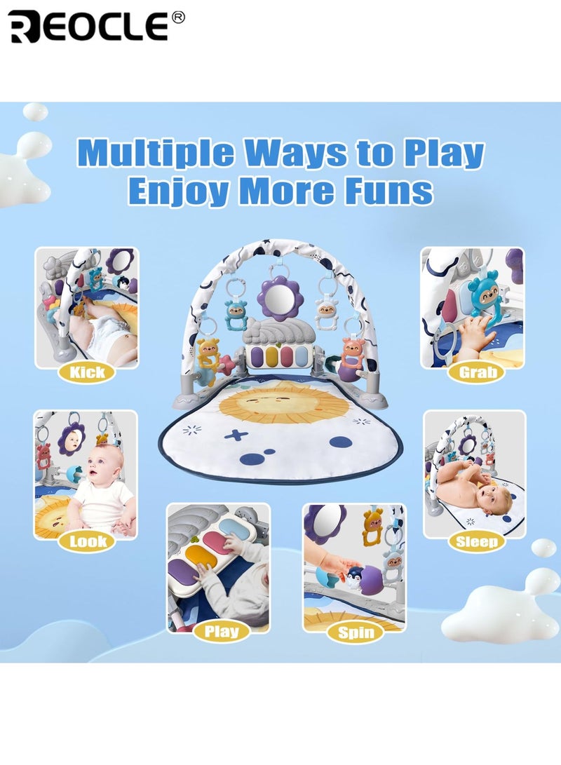 REOCLE Baby's Play Gym with Kick Piano and Music Light Feature Activity Mat with Tummy Time Toys for Newborn Development - Image 4