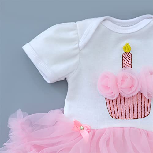 ZIYIUI Reborn Baby Dolls Clothes 22 inch Outfit Accessories 2pcs Set for 2022 Inch Reborn Doll Newborn Girl White and Pink Skirt - Image 5