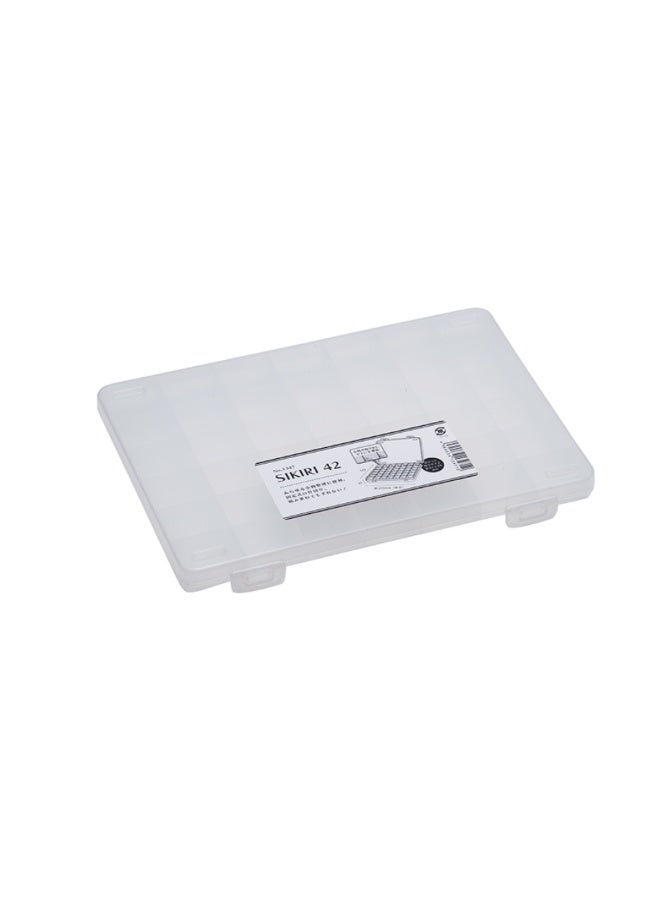 DAISO SIKIRI Storage Box 42 Grey – Plastic Organizer Box with Compartments for Home, Office & Craft Storage - Image 2