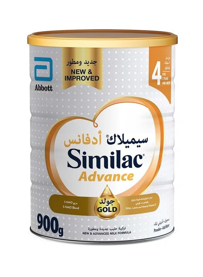 سيميلاك - تركيبة حليب Advance Gold للمرحلة الرابعة للأطفال في مرحلة النمو لعمر 3 سنوات فما فوق 900 جم