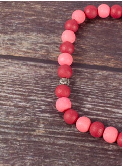 The Black Pearl Accessories Blush Pink & Maron Alabaster Stone Prayer Bead of 33 Beads  - Image 2