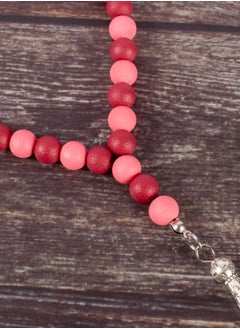 The Black Pearl Accessories Blush Pink & Maron Alabaster Stone Prayer Bead of 33 Beads  - Image 3