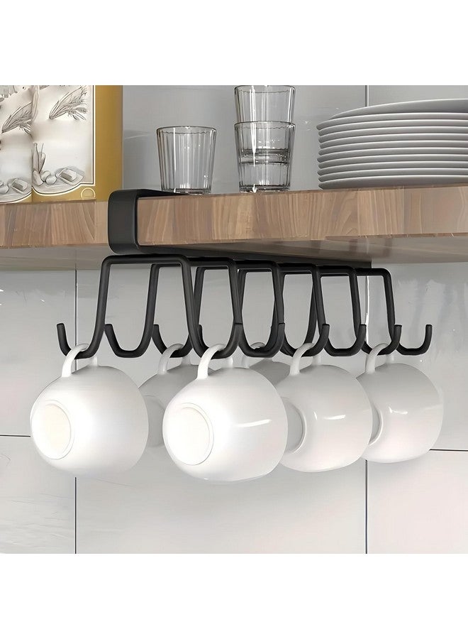 Boniry 1 Pcs Double-Row 12 Hooks for Kitchen Storage - Cupboard Hanging Organizer for Coffee, Tea Cups, Towels, and More | Versatile Metal Hooks for Home, Office - Image 1