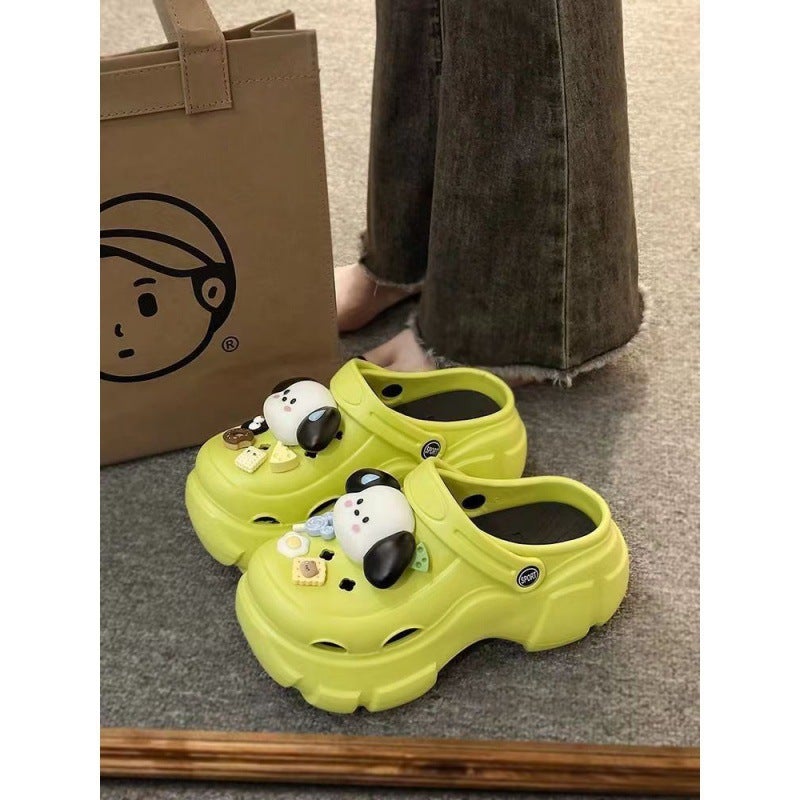 Fashion Slip-on Beach Clogs Sandals for WomenTank Green-[Sweat Dog]] Tank Green-[Sweat Dog]] 