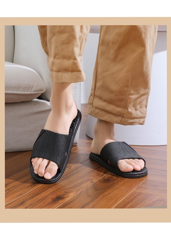 Generic Massage Slippers for Plantar Fasciitis for Men, Acupuncture Slippers Plantar Pain Relief Non-Slip Massage Sandals Men Stress Relief for Bathï¼Blackï¼  - Image 2