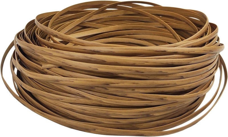 Feyart 40m/131ft 7mm Light Wood Wicker Repair Kit, PE Rattan Repair Kit for Wicker Chair Fixing, Patio Furniture Repair - Image 1