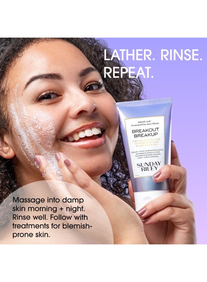 Sunday Riley Breakout Breakup Purifying Salicylic Acid Cleanser 150ml - Image 4