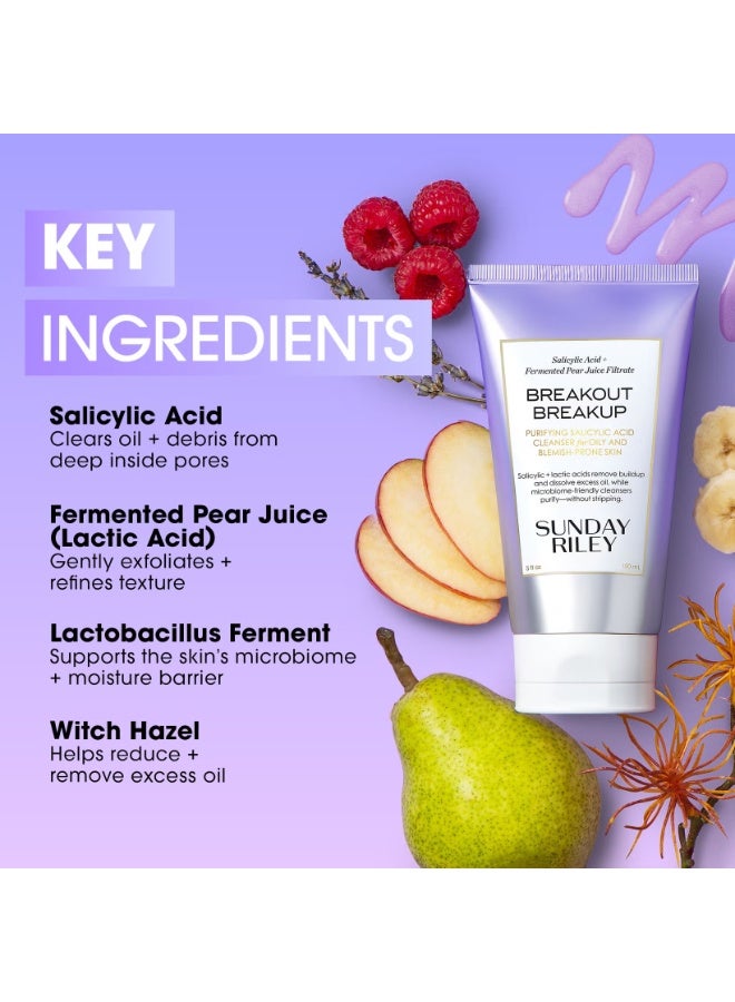 Sunday Riley Breakout Breakup Purifying Salicylic Acid Cleanser 150ml - Image 3