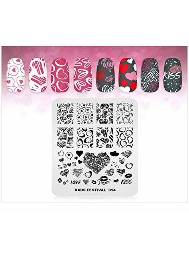 KADS Nail Art Image Stamping Plates Valentine's Day Love Heart DIY Manicure Template Image Plate for Nail (FE014) - Image 5