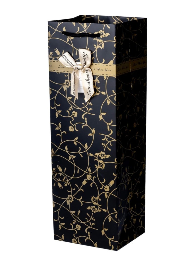 Cuisine Art Black Floral Print Gift Bag  - Image 1