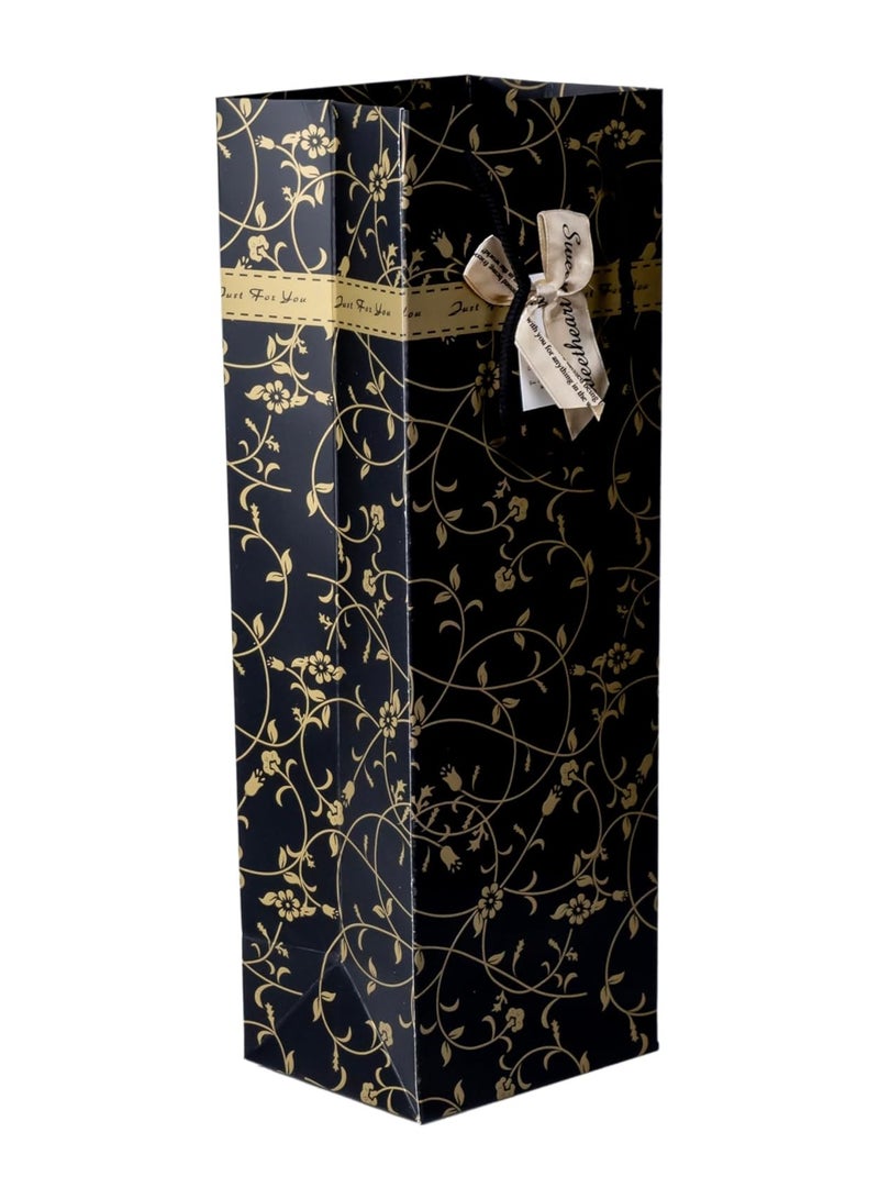 Cuisine Art Black Floral Print Gift Bag  - Image 3