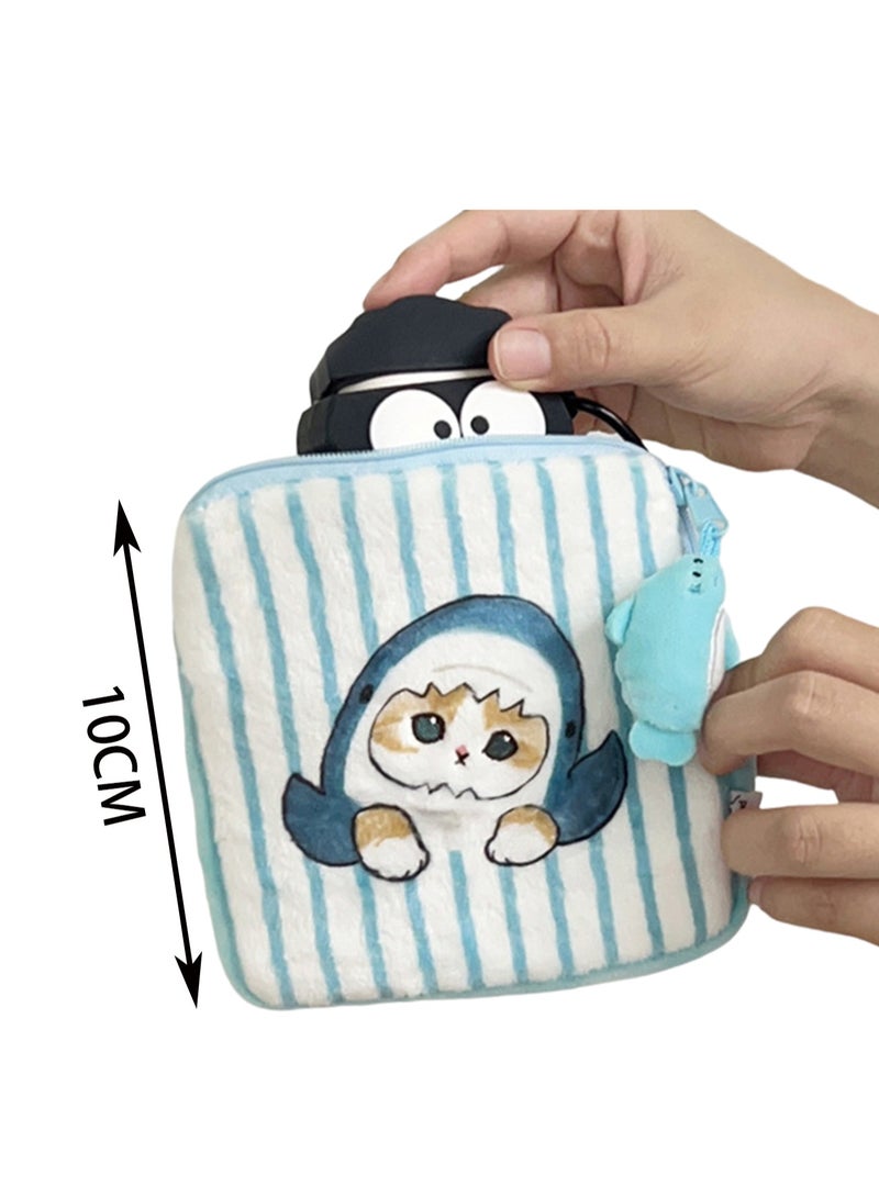 حقيبة تخزين مربعة على شكل قطة قرش وسلسلة مفاتيح وحقيبة ظهر وإكسسوارات وحقيبة كرتونية وزينة وهدايا للدمى - Image 2