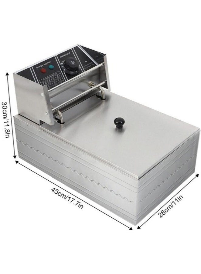 WALALLA 6L 2500W Stainless Steel Deep Oil Fryer with Frying Basket Strainer, Adjustable Temperature and Timer, Removable Oil Container - Image 4