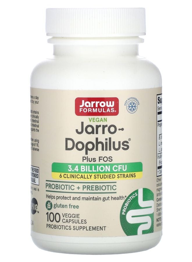 jarrow formulas Vegan Jarro-Dophilus Plus FOS 100 Veggie Capsules