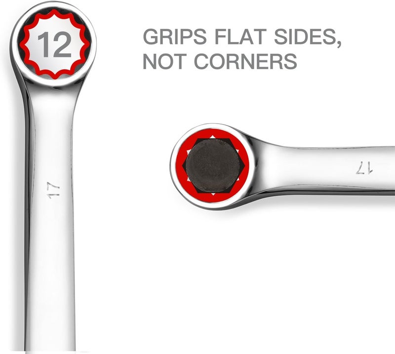 EFFICERE Max Torque 10-Piece Premium Metric Combination Wrench Set, Chrome Vanadium Steel, Long Pattern Design | Include Metric Sizes 6, 8, 10, 11, 12, 13, 14, 15, 17, 19mm with Storage Rack Organizer - Image 5