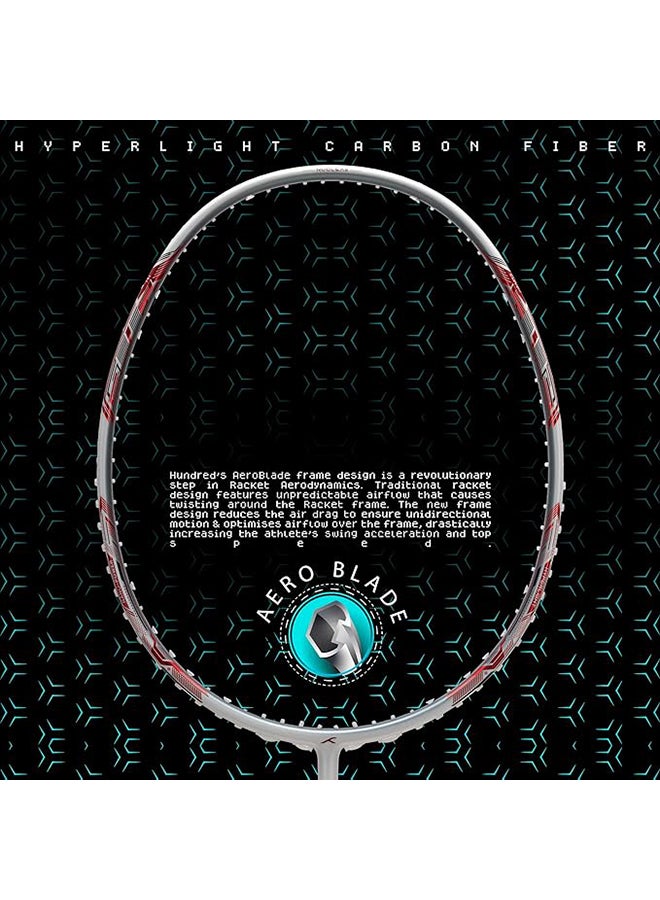 HUNDRED NUCLEAR 78 Carbon Fibre Unstrung Badminton Racket with Full Racket Cover | For Professional Players | 78 grams | Maximum String Tension - 32lbs - Image 2