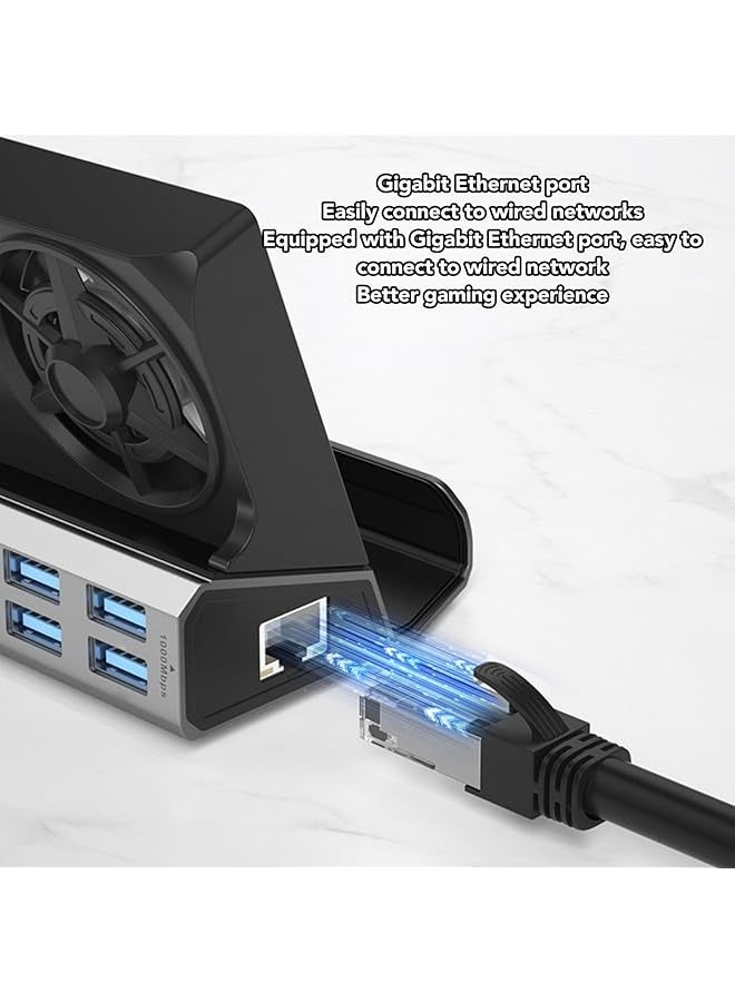 PROMASS Docking Station Compatible with Steam Deck, 10 in 1 for Rog Ally Dock, Station with 5 USB 3.0 2.0 Dual Cooling Fan HD Multimedia Interface 4K At 60Hz 100W Charging  - Image 4
