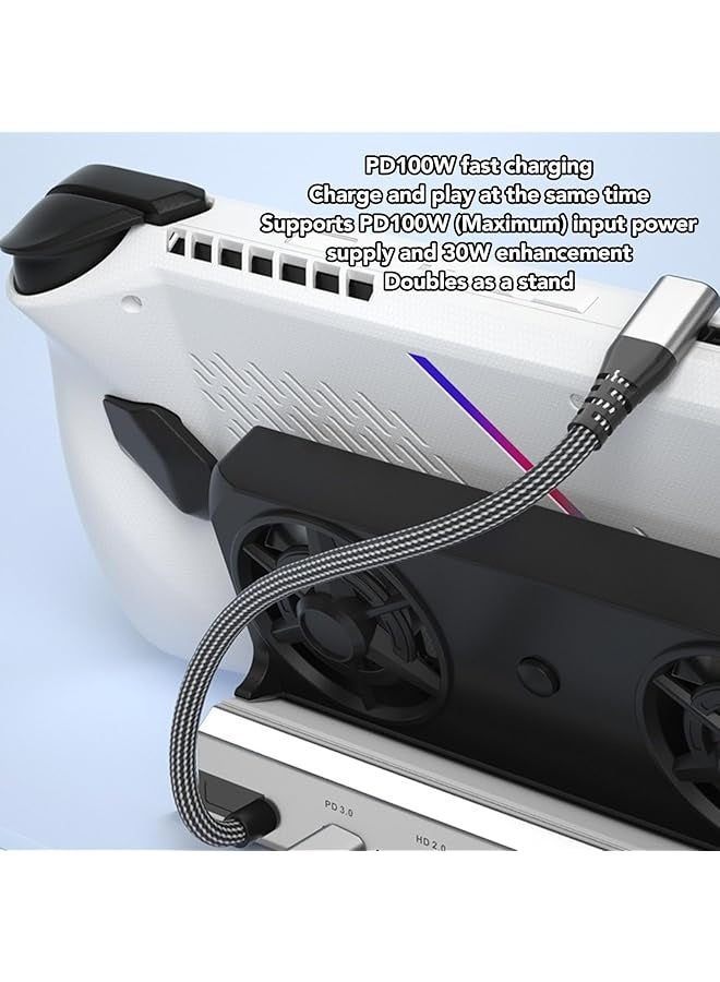 PROMASS Docking Station Compatible with Steam Deck, 10 in 1 for Rog Ally Dock, Station with 5 USB 3.0 2.0 Dual Cooling Fan HD Multimedia Interface 4K At 60Hz 100W Charging  - Image 5
