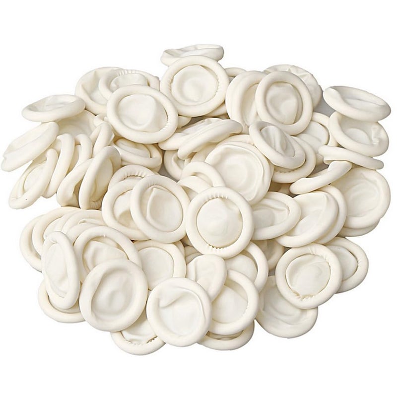 RIKWOG Finger Cot, Medium Finger Protectors Latex Anti-Static Finger Covers, Finger Tip Protect Keeping Dressing Dry and Clean Disposable Finger Gloves White(approxi 150pcs) - Image 1
