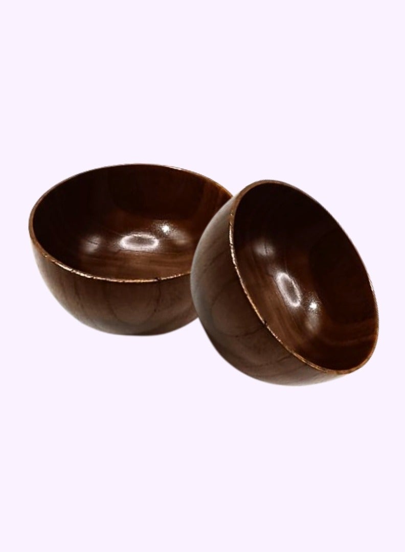 Liying Oak Wooden Dessert Bowls (10.5cm) charcuterie accessories, use for dipping, condiments, nuts, ice cream, snacks, sauce, dips - Image 2