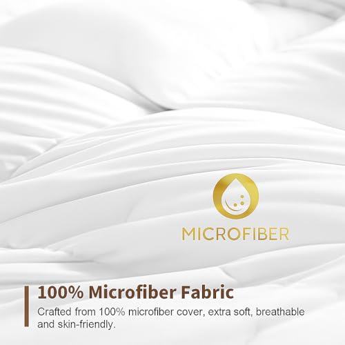 Bhoomi Impex Double Size Comforter - 300 GSM Warm Quilt Blanket Rajai, White, Down Alternative Duvet Insert with Corner Ties, Perfect for Hotel Rooms & Guest Houses - Summer Bedding - Image 5