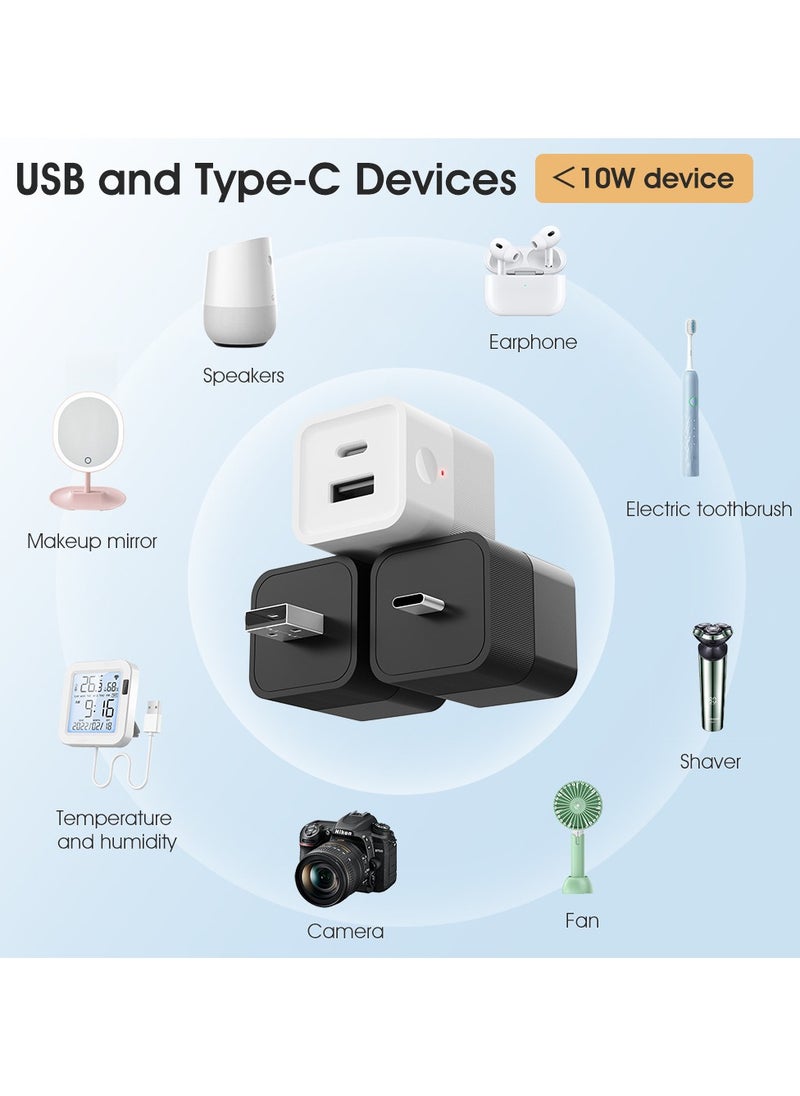 Healife Tuya Smart WiFi Type-C USB Adaptor, 2-in-1 Mini Charger with Voice Control, Works with Alexa & Google  - Image 4