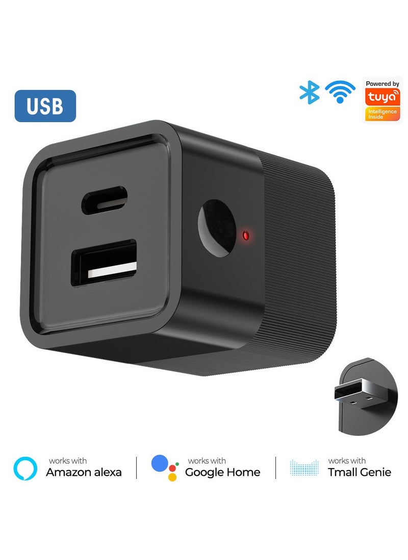 Healife Tuya Smart WiFi Type-C USB Adaptor, 2-in-1 Mini Charger with Voice Control, Works with Alexa & Google  - Image 2