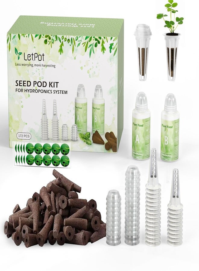 LetPot 77 Pcs Seed Pod Kits, Square Grow Anything Kit for Hydroponics, with 2 A&B Nutrient Plant Foods and 30 Sponges, 5 Domes, 10 Baskets, 30 Stickers, Compatible with LetPot Mini, YOOCAA, QYO, LYKO - Image 1
