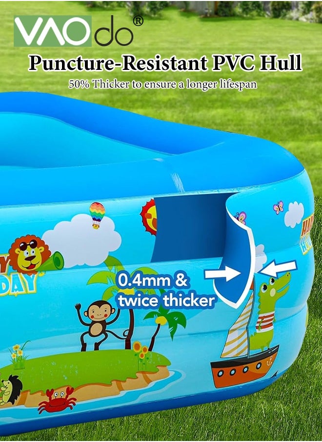 VAOdo Inflatable Kiddie Pool with Electric Inflatable Pump, Kids Swimming Pool with Inflatable Soft Floor, Ocean World Inflatable Bathtub for Indoor or Outdoor, Ball Pit Pool for Children and Adults 260*160*60CM  - Image 5