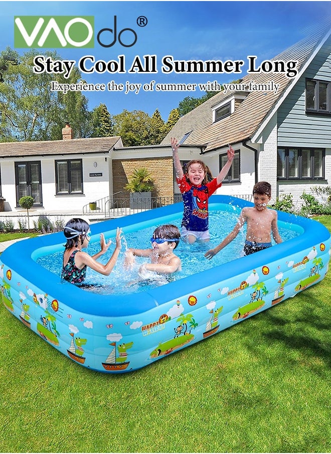 VAOdo Inflatable Kiddie Pool with Electric Inflatable Pump, Kids Swimming Pool with Inflatable Soft Floor, Ocean World Inflatable Bathtub for Indoor or Outdoor, Ball Pit Pool for Children and Adults 260*160*60CM  - Image 2