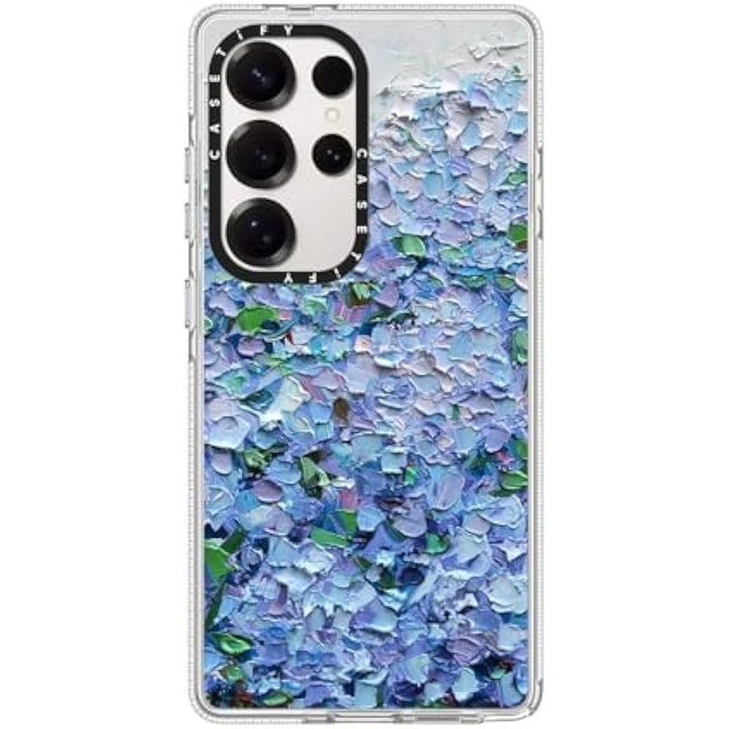 Casetify Magnetic Clear Galaxy S25 Ultra Case 【Compatible with Magsafe】 - Nantucket Blue Hydrangeas - Image 1