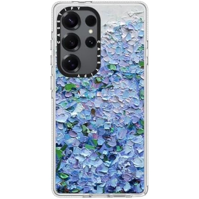 Casetify Magnetic Clear Galaxy S25 Ultra Case 【Compatible with Magsafe】 - Nantucket Blue Hydrangeas - Image 3