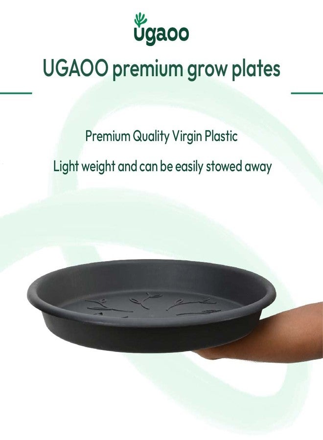 Ugaoo UV Treated Gardening Plastic Tray (Plate/Saucer) for Pots - 20 inch, Black Color, Set of 3 | Tray for Plants Pot for Indoor Home Decor & Outdoor Garden & Balcony - Image 2