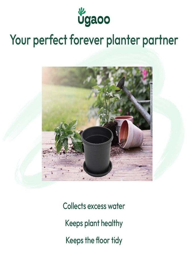 Ugaoo UV Treated Gardening Plastic Tray (Plate/Saucer) for Pots - 20 inch, Black Color, Set of 3 | Tray for Plants Pot for Indoor Home Decor & Outdoor Garden & Balcony - Image 4