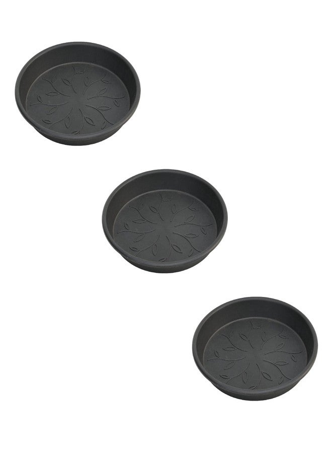 Ugaoo UV Treated Gardening Plastic Tray (Plate/Saucer) for Pots - 20 inch, Black Color, Set of 3 | Tray for Plants Pot for Indoor Home Decor & Outdoor Garden & Balcony - Image 1