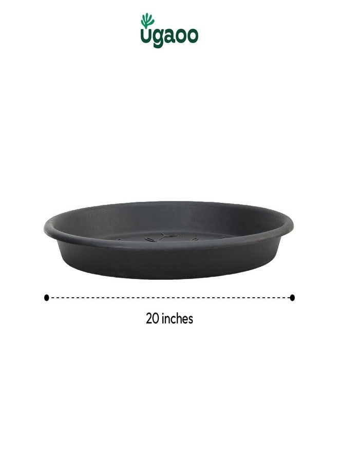 Ugaoo UV Treated Gardening Plastic Tray (Plate/Saucer) for Pots - 20 inch, Black Color, Set of 3 | Tray for Plants Pot for Indoor Home Decor & Outdoor Garden & Balcony - Image 5