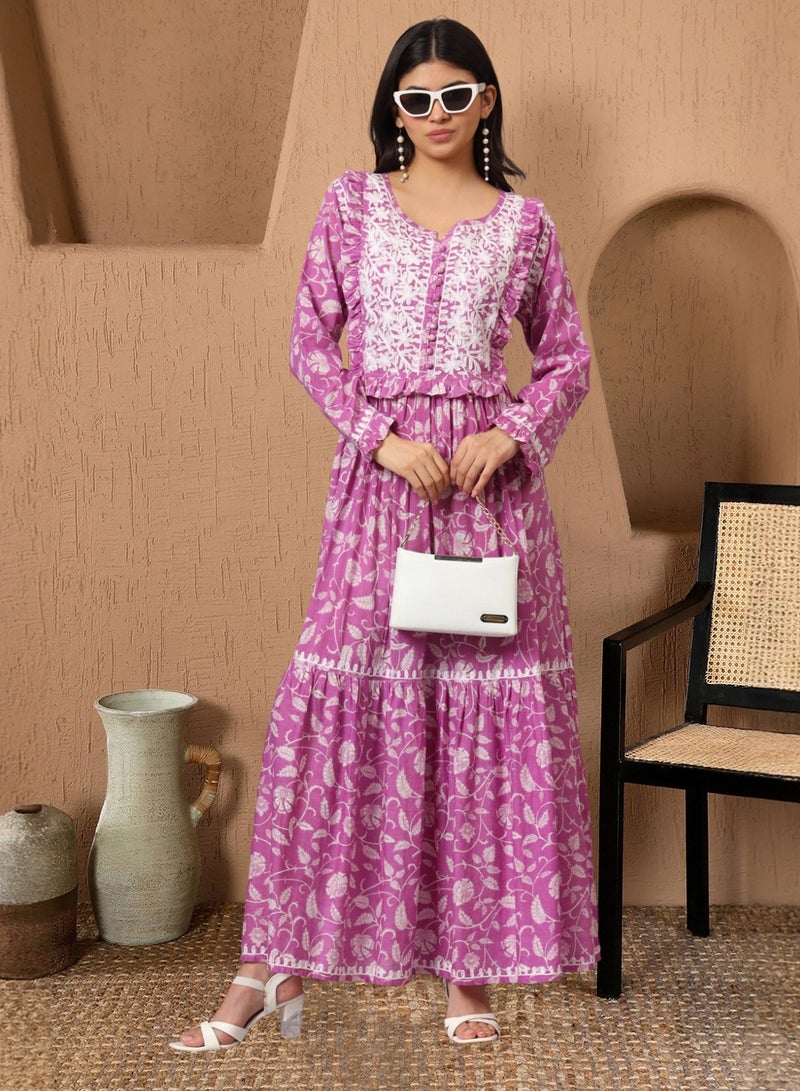 الايا جلابية شيفون مطرزة يدويًا - Image 1