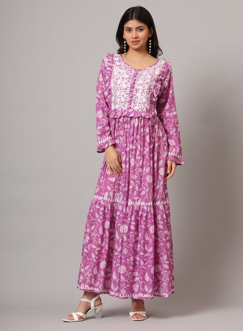 الايا جلابية شيفون مطرزة يدويًا - Image 3