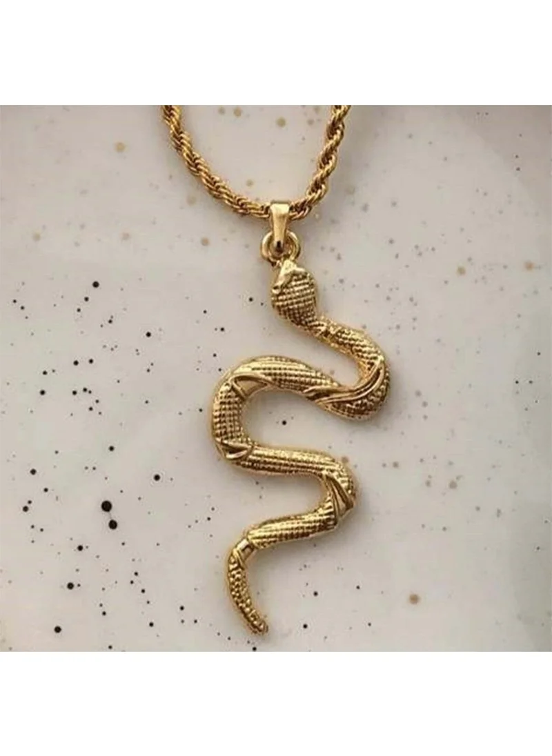 Escbutik Snake Figured Gold Necklace