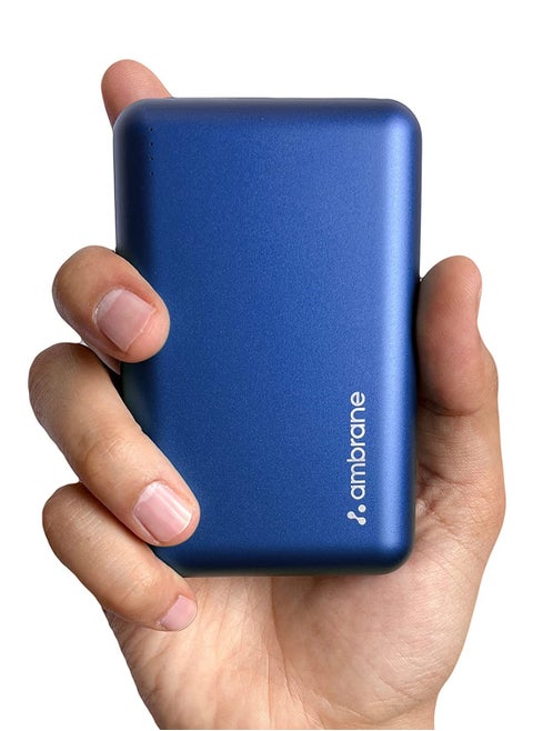 Ambrane 20000 mah Compact Power Bank, 22.5w Fast Charging, Metallic Body, Triple Output, Type C Pd (Input & Output), Li-polymer for Iphone, Smartphones & Other Devices (Powerlit Xl, Blue)