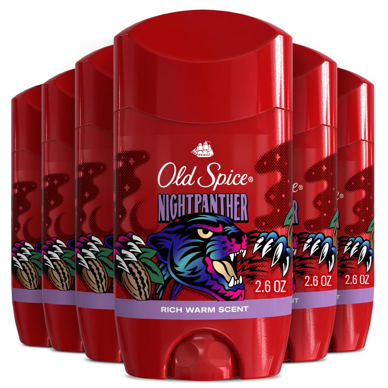 Old Spice Aluminum Free Deodorant for Men, 24/7 Odor Protection, 24/7 Freshness & Lasting Scent, Goes on Clear, NightPanther with Rich Warm Scent, 2.6 oz (Pack of 6) - Image 1