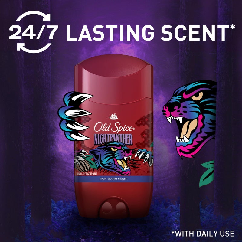 Old Spice Aluminum Free Deodorant for Men, 24/7 Odor Protection, 24/7 Freshness & Lasting Scent, Goes on Clear, NightPanther with Rich Warm Scent, 2.6 oz (Pack of 6) - Image 4